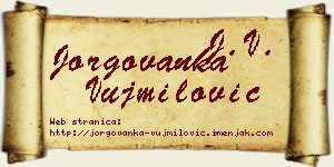 Jorgovanka Vujmilović vizit kartica